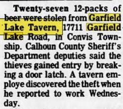 Garfield Lake Tavern - Mar 1975 Beer Theft (newer photo)